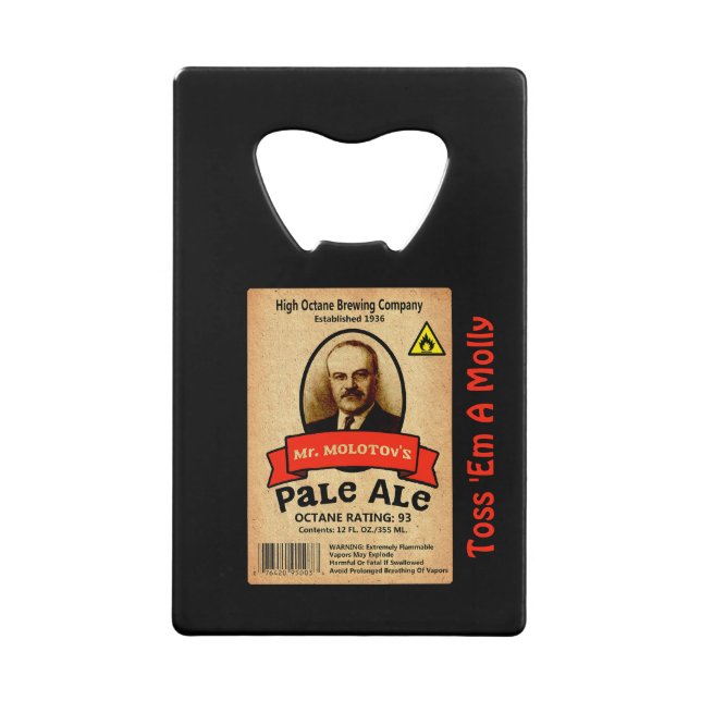 Mr. Molotov's Pale Ale Label Credit Card Bottle Opener (Front)