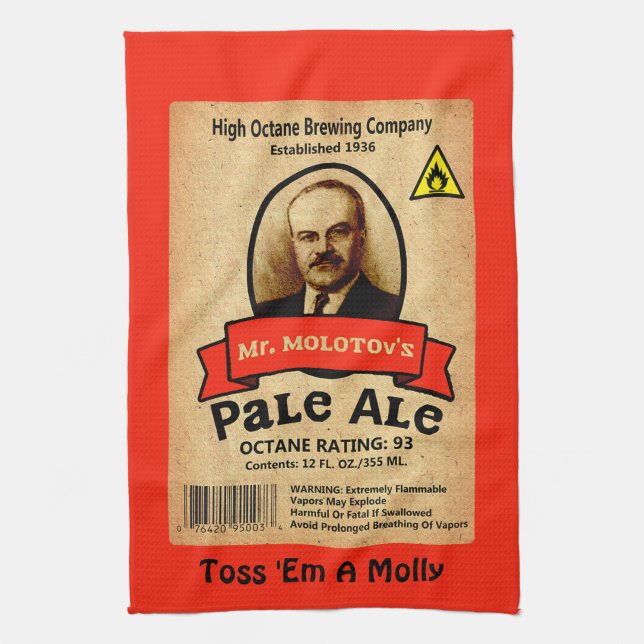 Mr. Molotov's Pale Ale Label Kitchen Towel (Vertical)