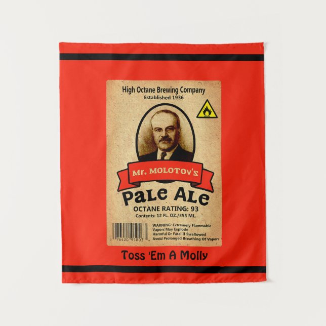 Mr. Molotov's Pale Ale Label Tapestry (Front)