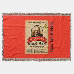 Mr. Molotov's Pale Ale Label Throw Blanket