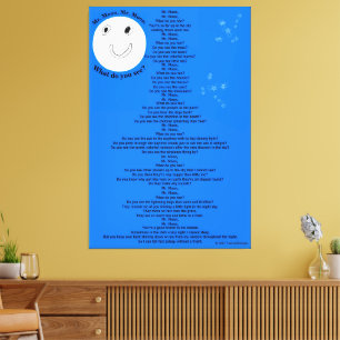 Mr. Moon Stars Children's Poem 40" x 60" Canvas Print