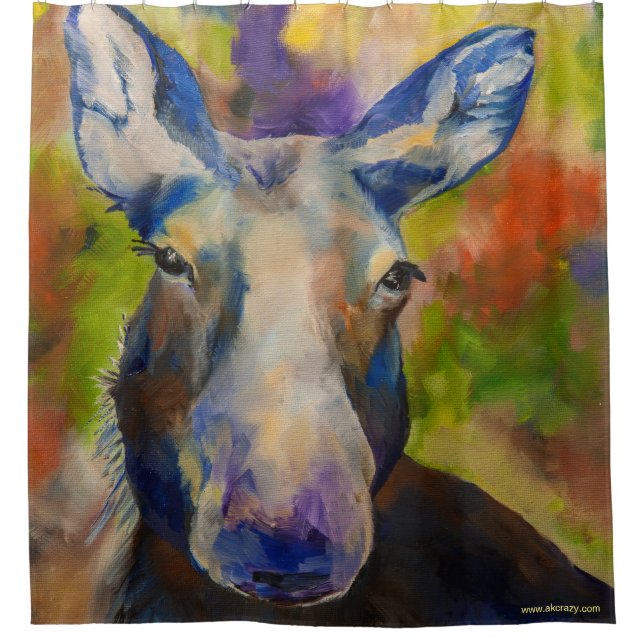 Mr. Moosey Moose Shower Curtain (Front)