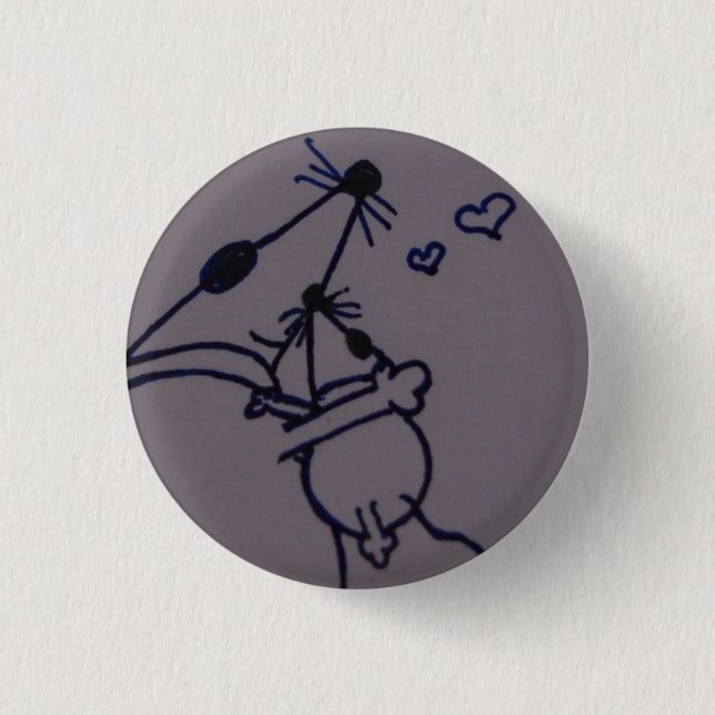 Mr. Mouse - just hugs - round 1 Inch Round Button (Front)