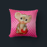 Mr. Mouse Throw Pillow<br><div class="desc">This sweet vintage mouse figurine will steal your heart.</div>