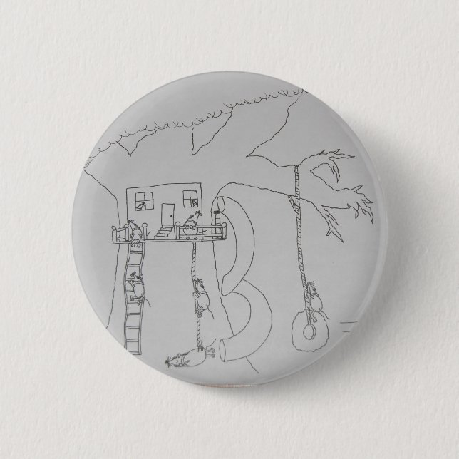 Mr. Mouse Treehouse 2 Inch Round Button (Front)