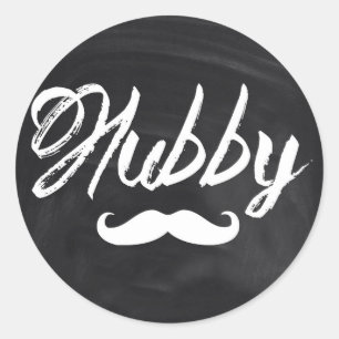 Mr Moustache Groom Honeymoon hubby Classic Round Sticker