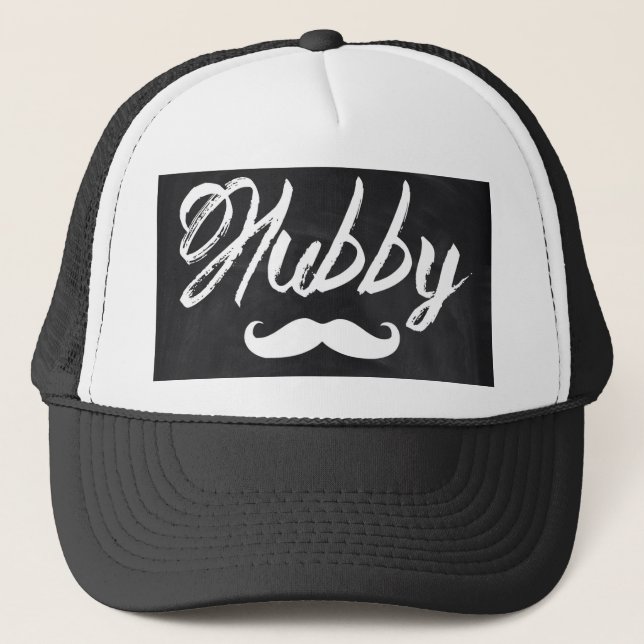 Mr Moustache Groom Honeymoon hubby Trucker Hat (Front)