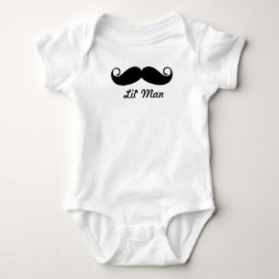 Mr. Moustache Hipster Pattern Baby Bodysuit