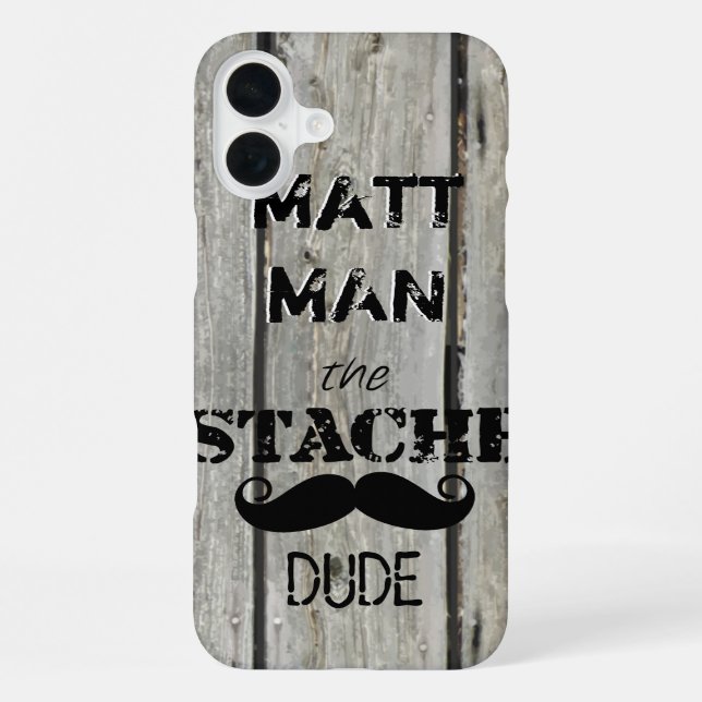 Mr. Moustache Hipster Pattern iPhone Case (Back)