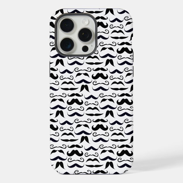 Mr. Moustache Hipster Pattern iPhone Case (Back)