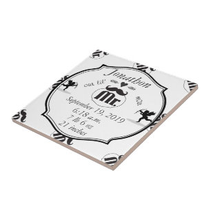 Mr. Moustache Lil Man Baby Boy Stats Tile