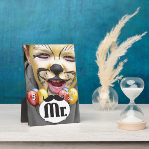 Mr. Moustache Lil Man Boy's Retro Birthday Plaque