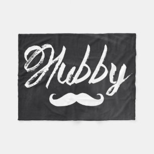 Mr Moustache newlywed Groom Honeymoon hubby Fleece Blanket