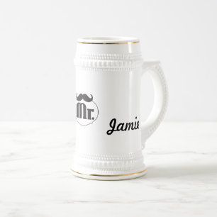Mr. Moustache Retro Vintage Hipster Gifts Beer Stein