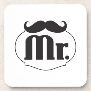 Mr. Moustache Retro Vintage Hipster Gifts Coaster