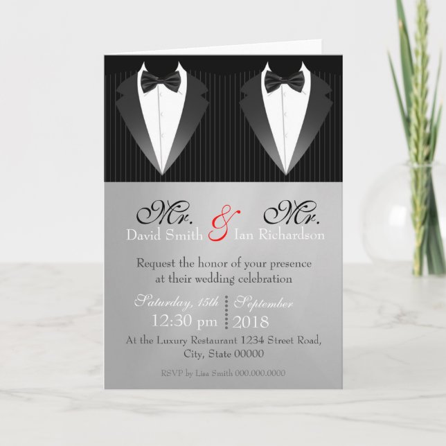 Mr. & Mr. Bow Invitation (Front)