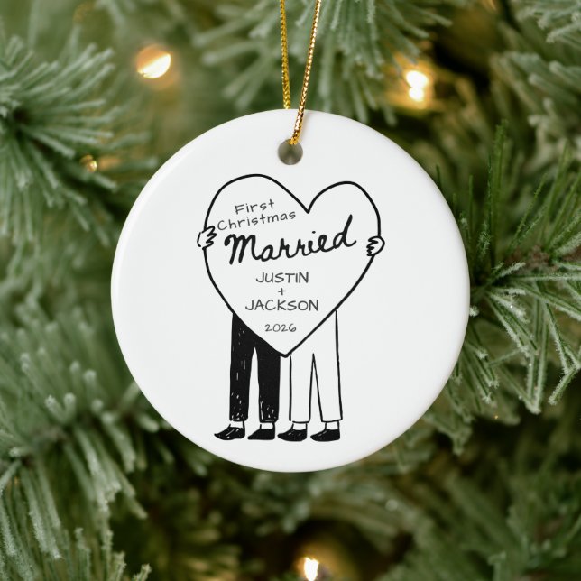 Mr & Mr First Christmas Married Ornament (Tree)
