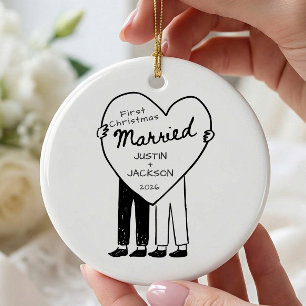 Mr & Mr First Christmas Married Ornament