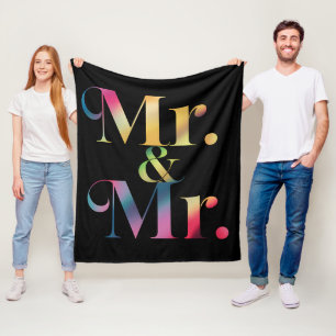 Mr. & Mr. Gay Bachelor Party Gay Marriage  Fleece Blanket