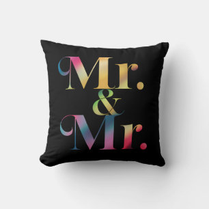 Mr. & Mr. Gay Bachelor Party Gay Marriage  Throw Pillow