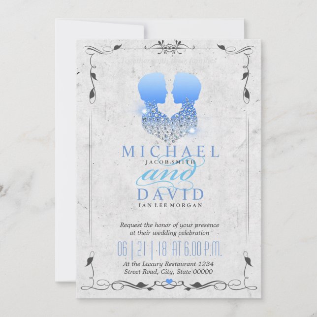 Mr.& Mr.  - Gay Wedding Invitation (Front)