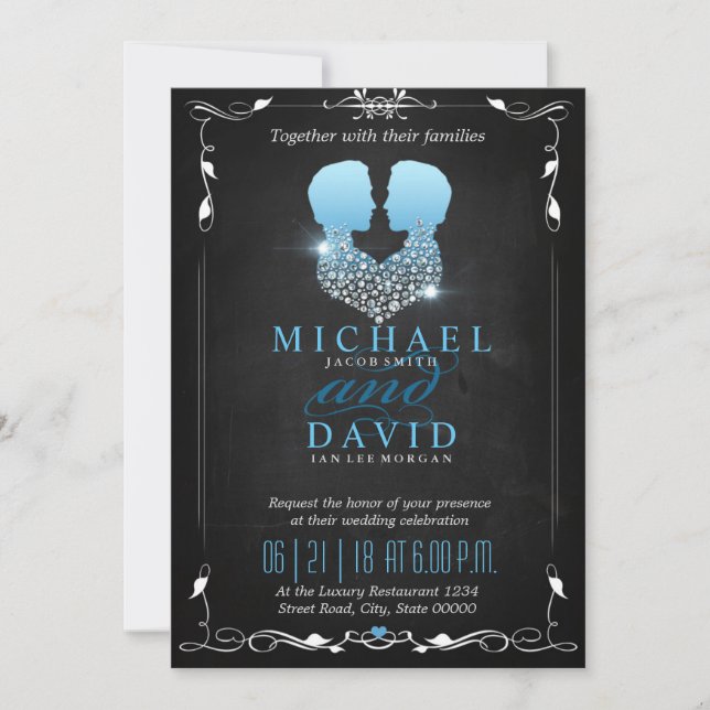 Mr.& Mr.  - Gay Wedding Invitation (Front)
