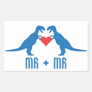 Mr+Mr- Love is Love Dinosaurs Sticker