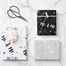 Mr & Mr Wedding  Wrapping Paper Sheets