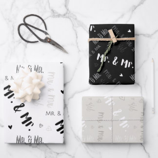 Mr & Mr Wedding  Wrapping Paper Sheets
