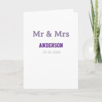 Mr & Mrs add family name date simple stylish moder