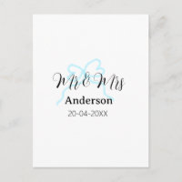Mr & Mrs add family name date year wedding bow