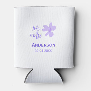 Mr & Mrs add family name date year wedding favor g Can Cooler