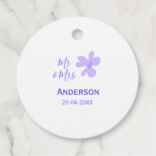 Mr & Mrs add family name date year wedding favor g Favour Tags