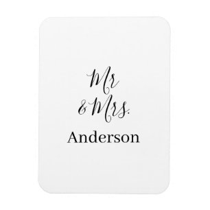 Mr & Mrs add family name date year wedding favor g Magnet