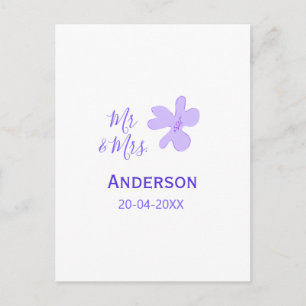 Mr & Mrs add family name date year wedding favor g Postcard