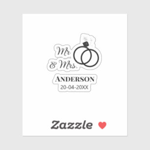 Mr & Mrs add family name date year wedding favour 