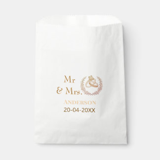 Mr & Mrs add family name date year wedding favour Bag