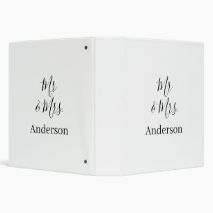Mr & Mrs add family name date year wedding favour  Binder