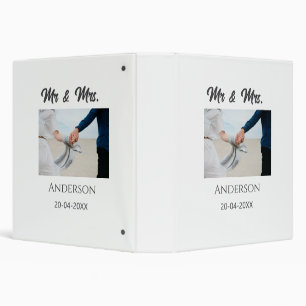 Mr & Mrs add family name date year wedding favour  Binder