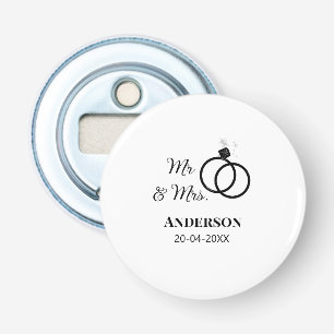 Mr & Mrs add family name date year wedding favour  Bottle Opener
