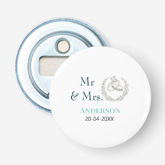 Mr & Mrs add family name date year wedding favour  Bottle Opener