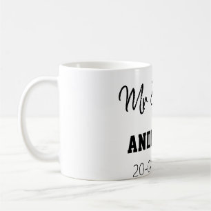 Mr & Mrs add family name date year wedding favour Coffee Mug