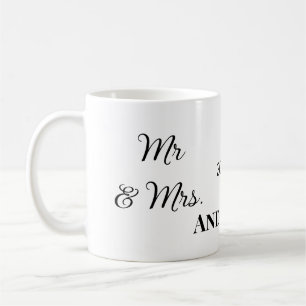 Mr & Mrs add family name date year wedding favour  Coffee Mug