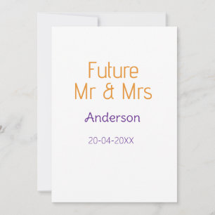 Mr & Mrs add family name date year wedding favour  Invitation