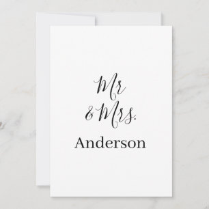 Mr & Mrs add family name date year wedding favour Invitation