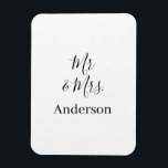 Mr & Mrs add family name date year wedding favour  Magnet<br><div class="desc">design</div>