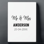 Mr & Mrs add family name date year wedding favour  Plaque<br><div class="desc">design</div>