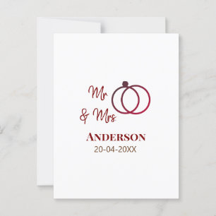Mr & Mrs add family name date year wedding favour Postcard