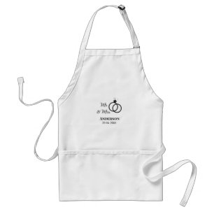 Mr & Mrs add family name date year wedding favour  Standard Apron