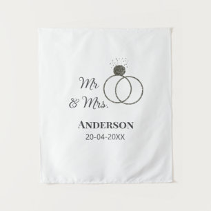 Mr & Mrs add family name date year wedding favour  Tapestry